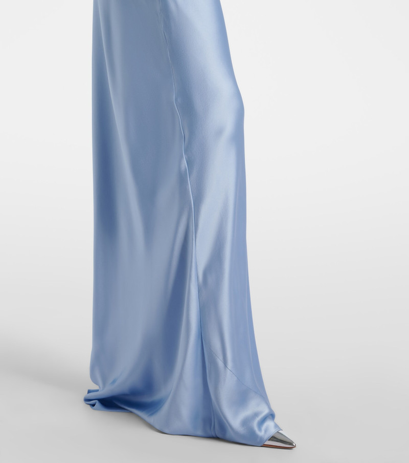 Draped silk charmeuse bustier gown 6