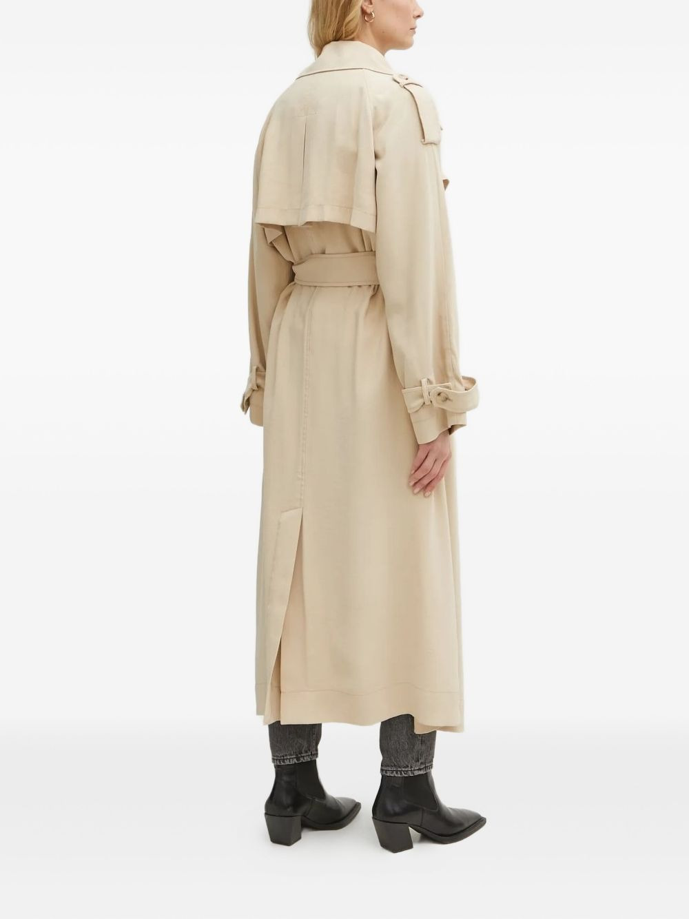 belted double-breasted trench coat - 2