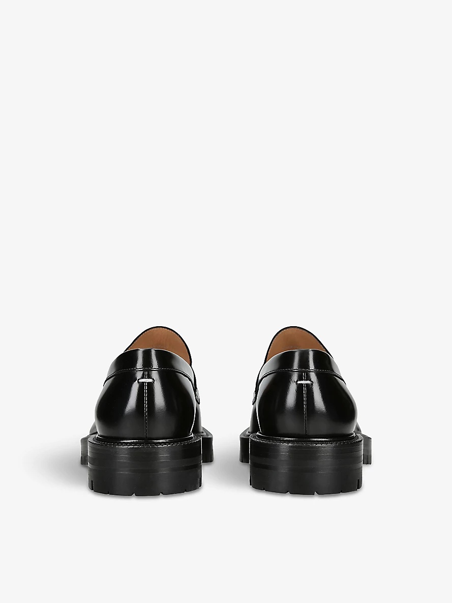 Tabi County panelled brushed-leather loafers - 4