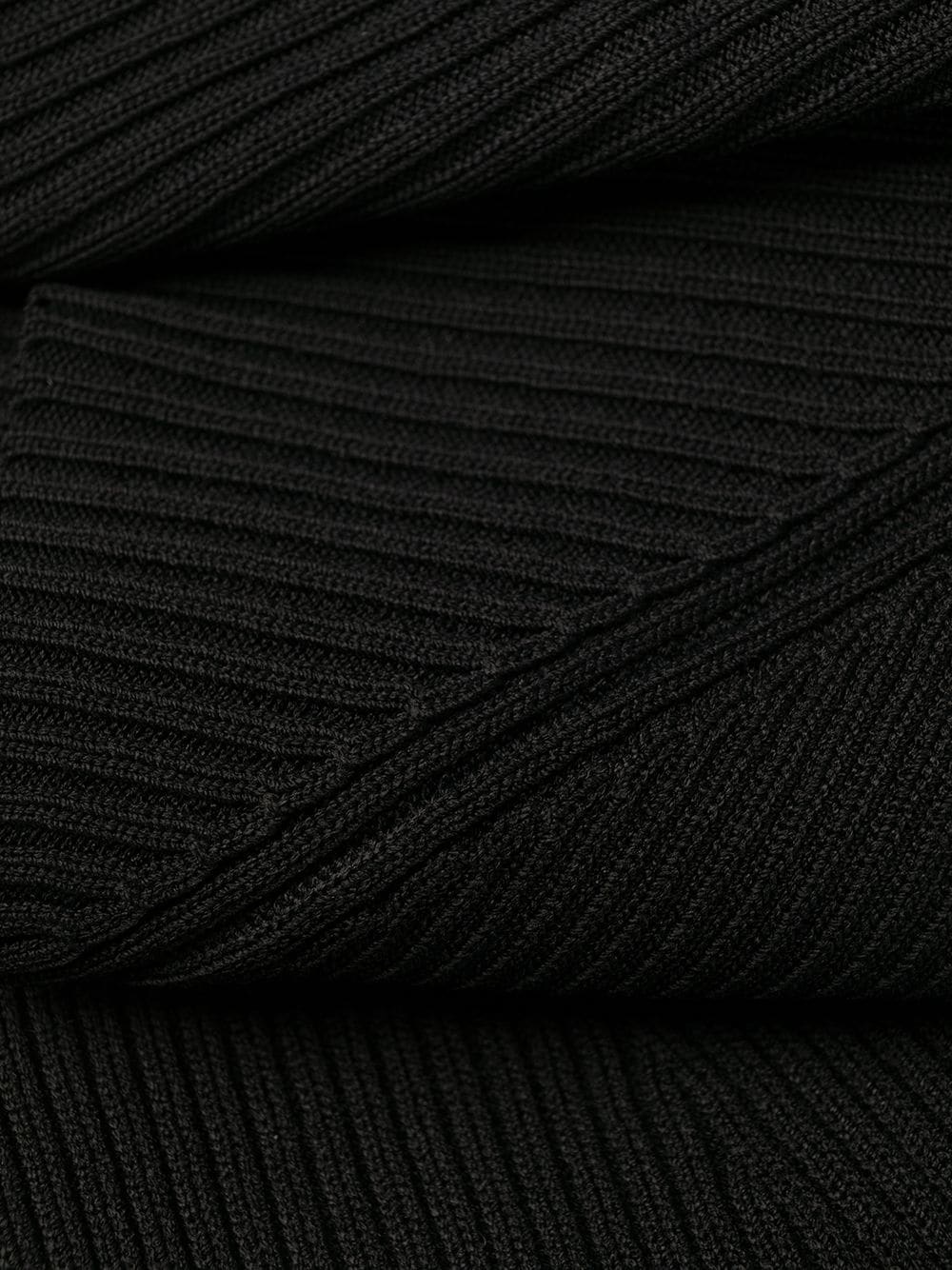 piercing detail rib-knit dress - 7