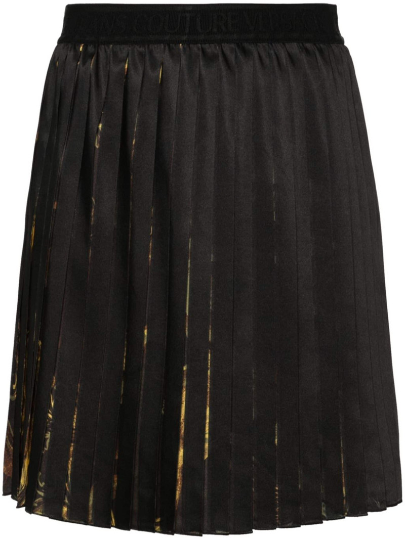 Watercolour Couture-print pleated miniskirt - 1