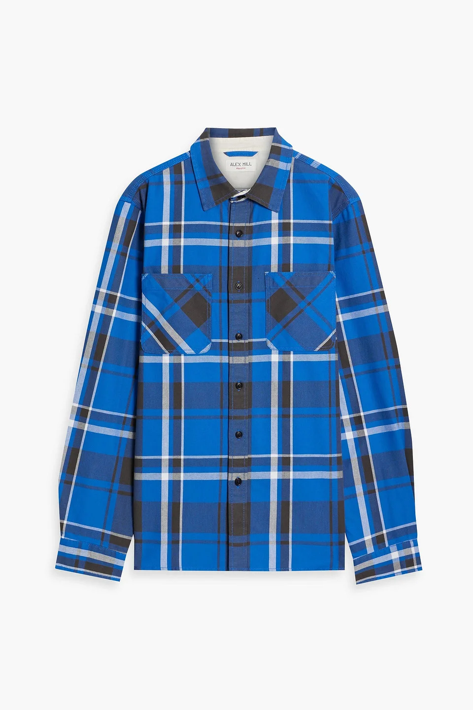 Checked cotton-twill shirt - 1