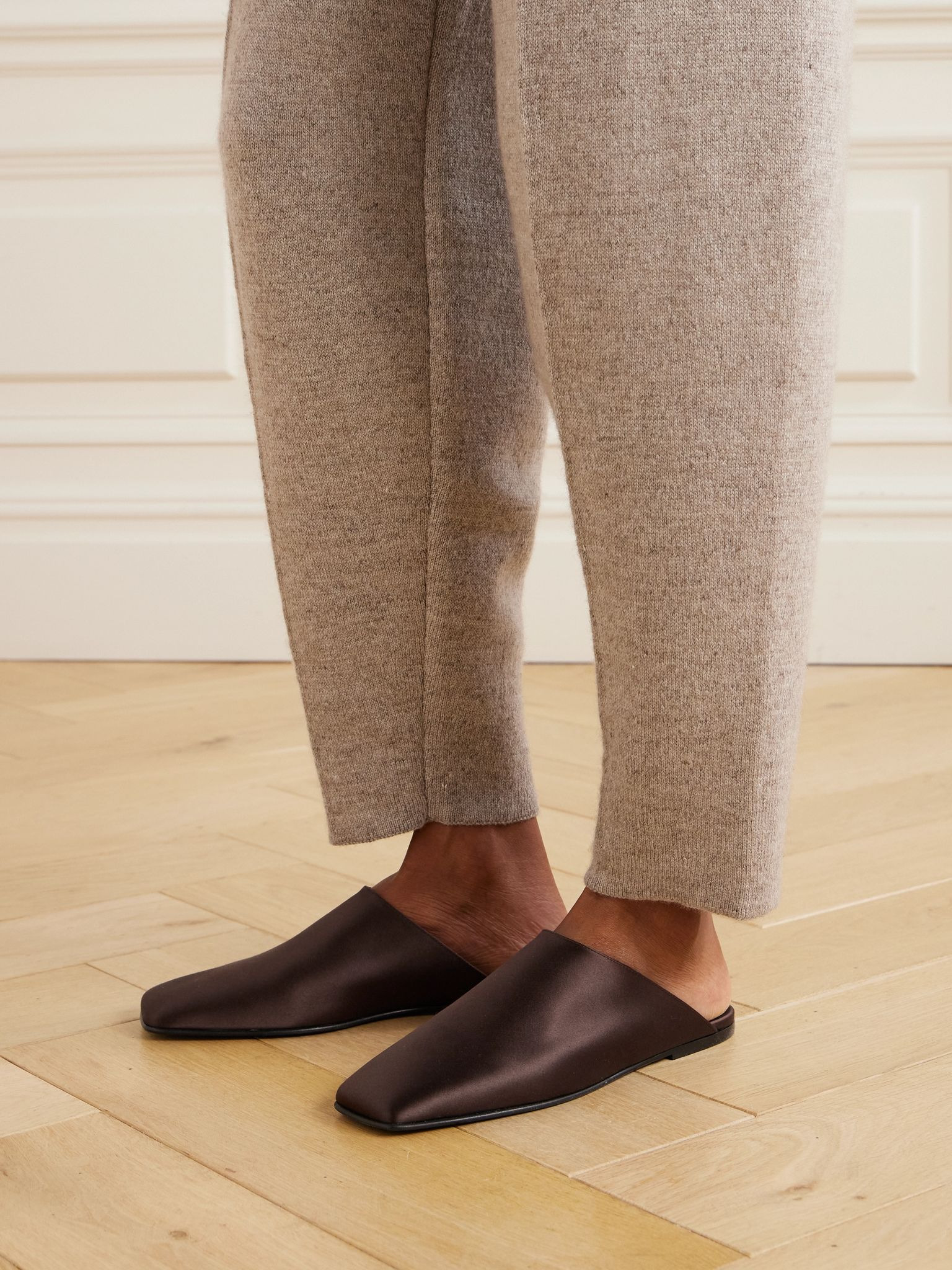 Alba satin slippers Tan - 2