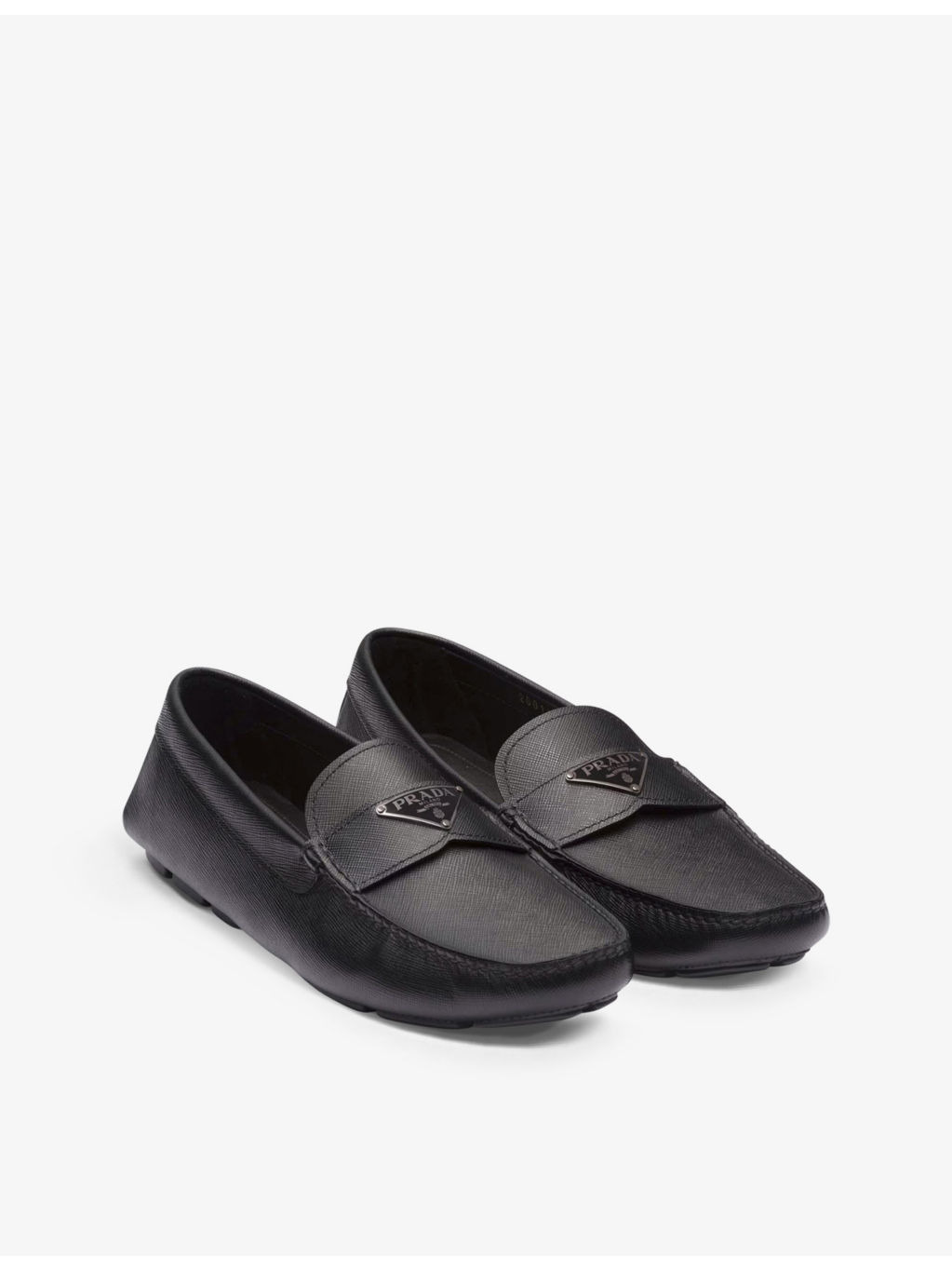 Logo-plaque leather driving shoes - 4