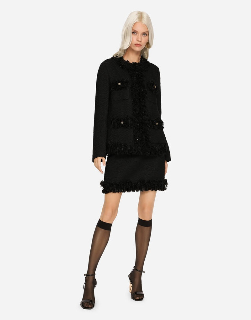 Dolce & Gabbana Single-breasted bouclé jacket outlook