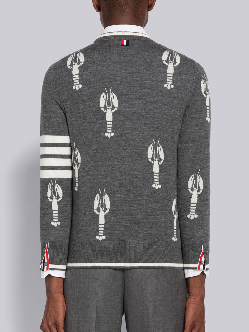 Lobster Merino 4-Bar Crew Neck Pullover 3