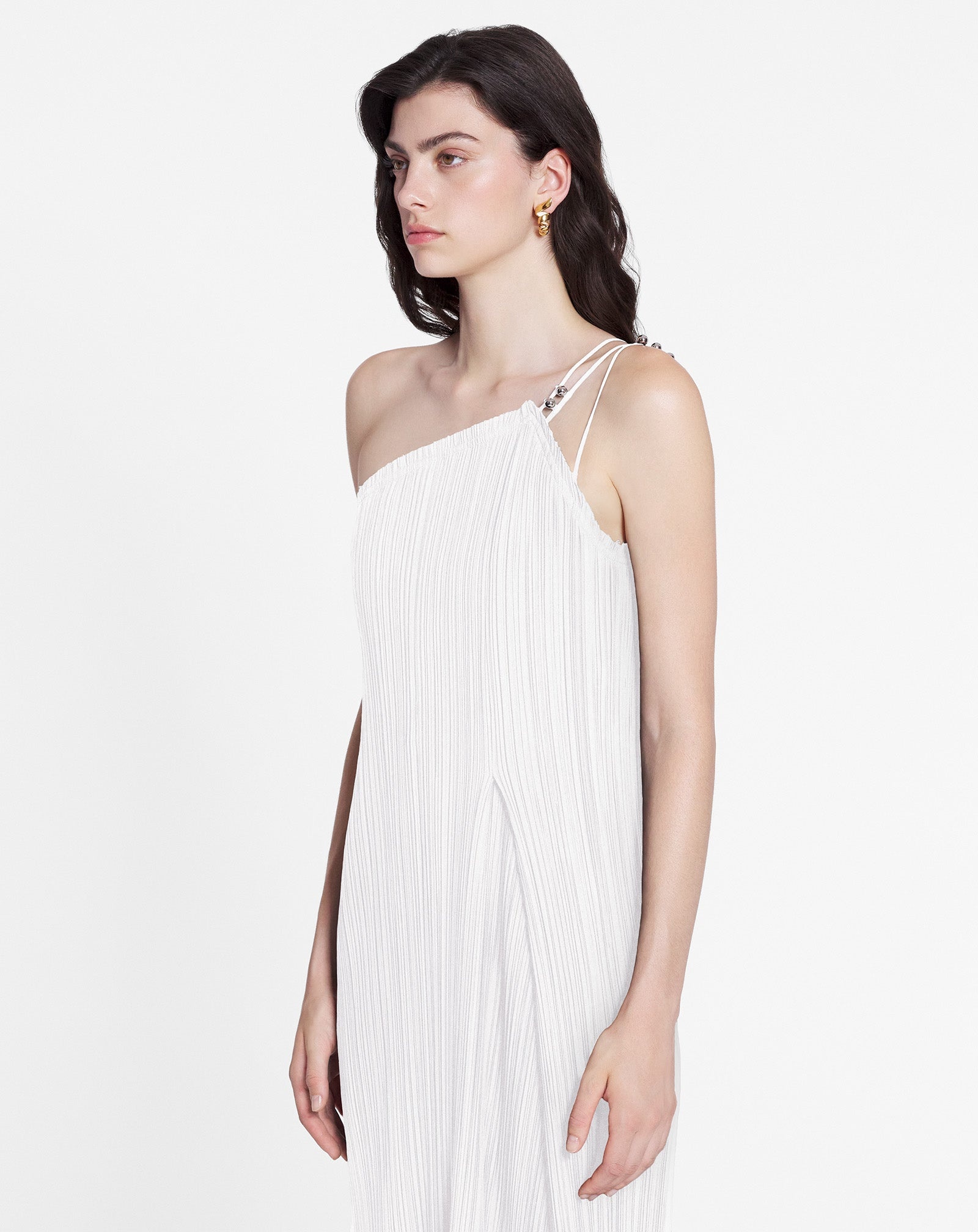 LONG ASYMMETRICAL PLEATED DRESS - 3