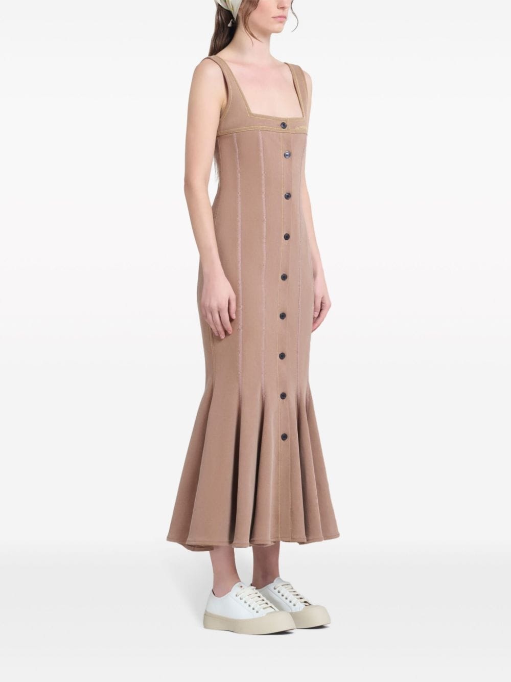 flared-hem midi dress - 3