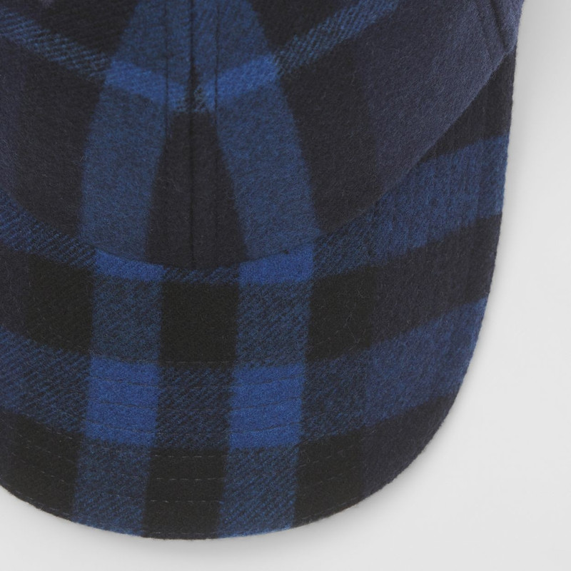 Check Wool Cashmere Baseball Cap 7