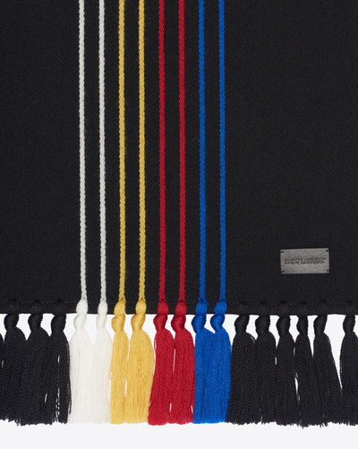 SAINT LAURENT multicolor fine stripe scarf in wool jacquard outlook