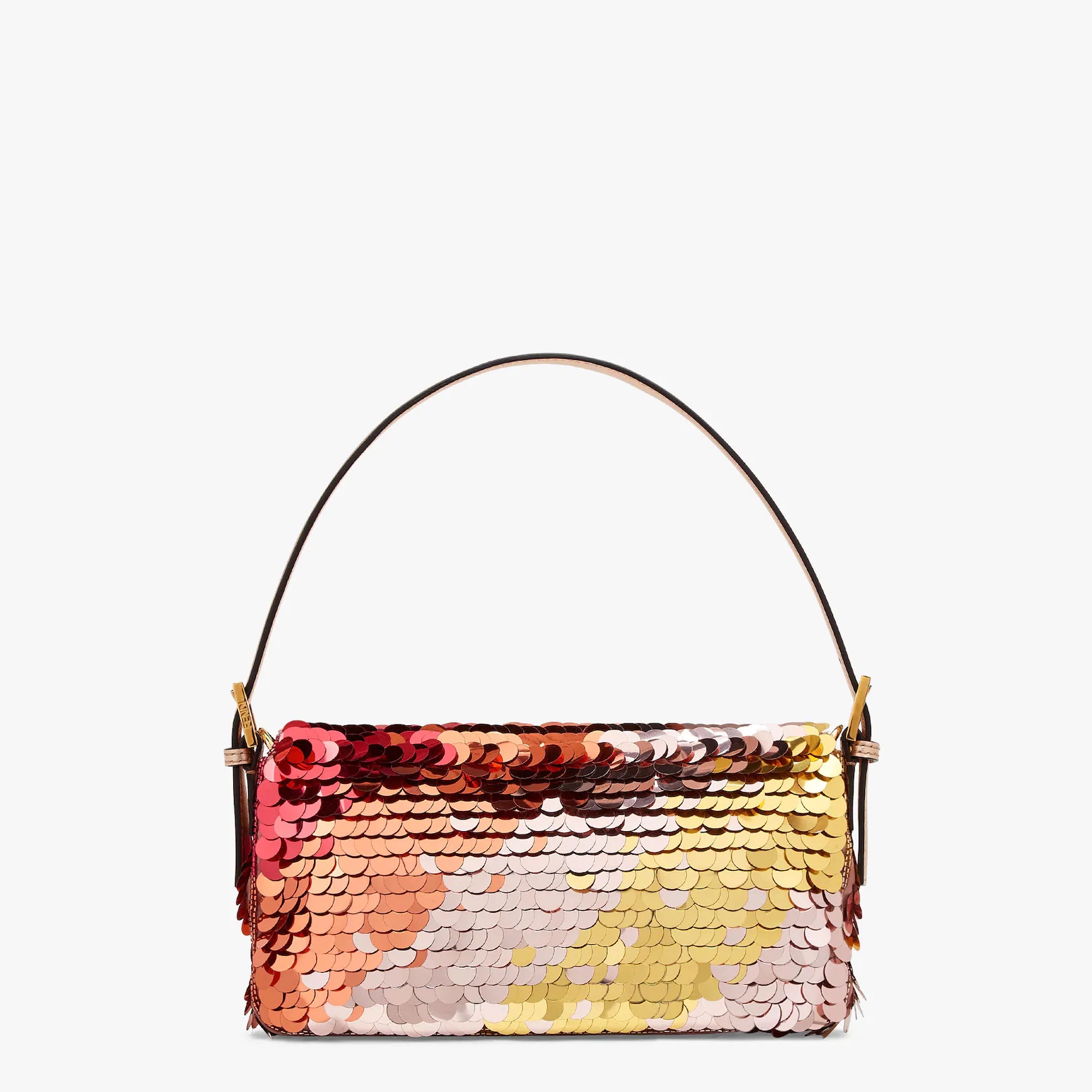 Copper-colored leather and sequinned bag - 3