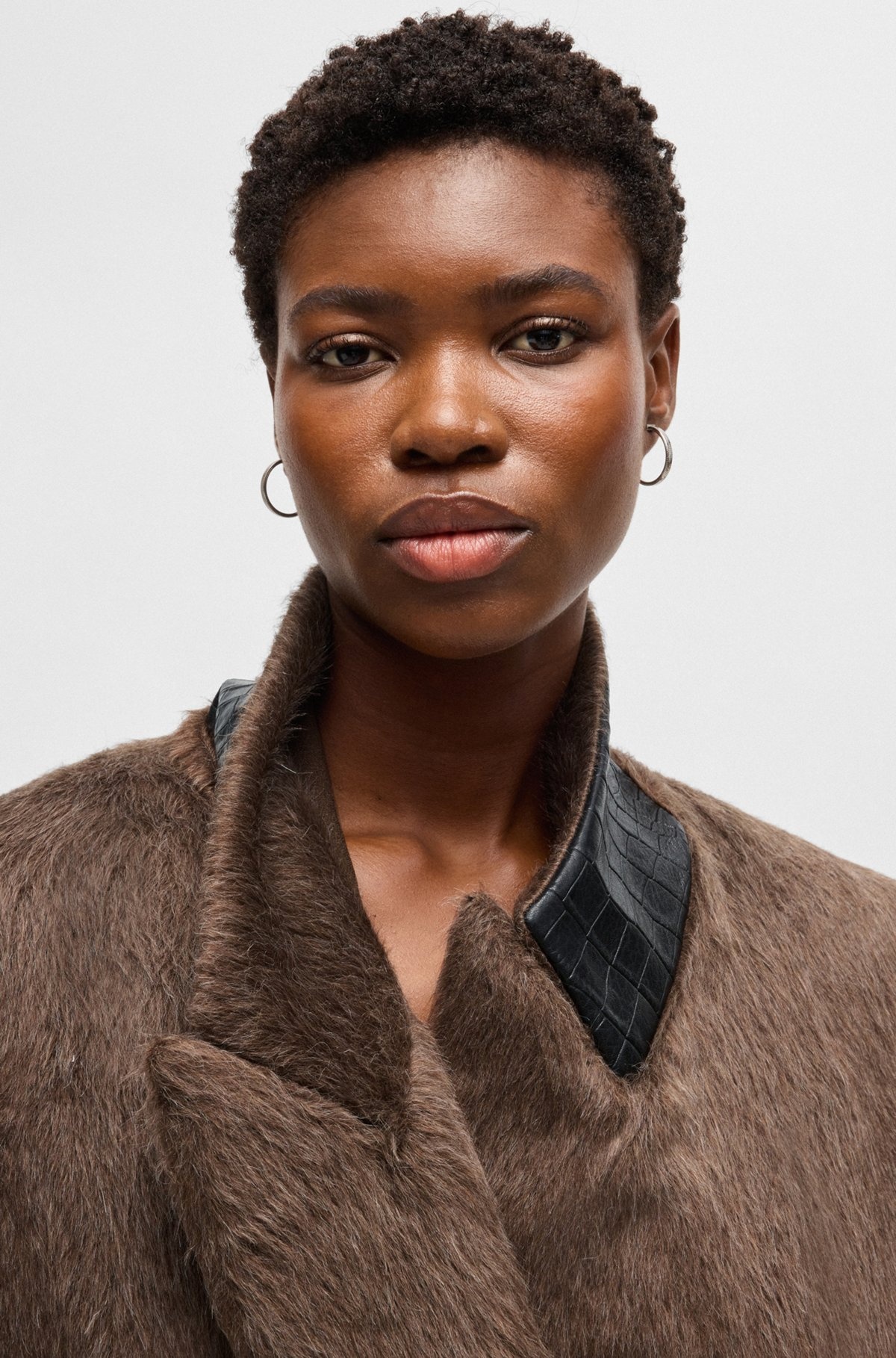 LONG-LENGTH COAT IN ALPACA AND WOOL - 5