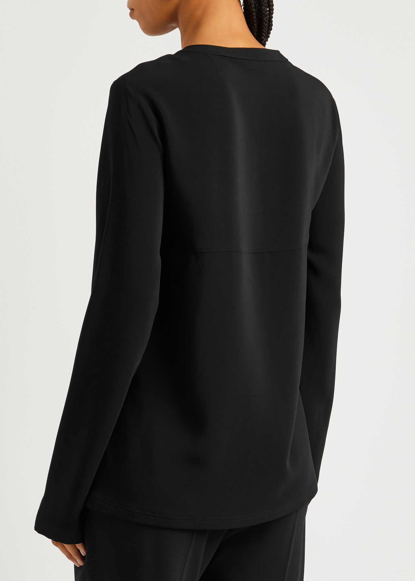 Arlesa half-zip stretch-crepe top - 3