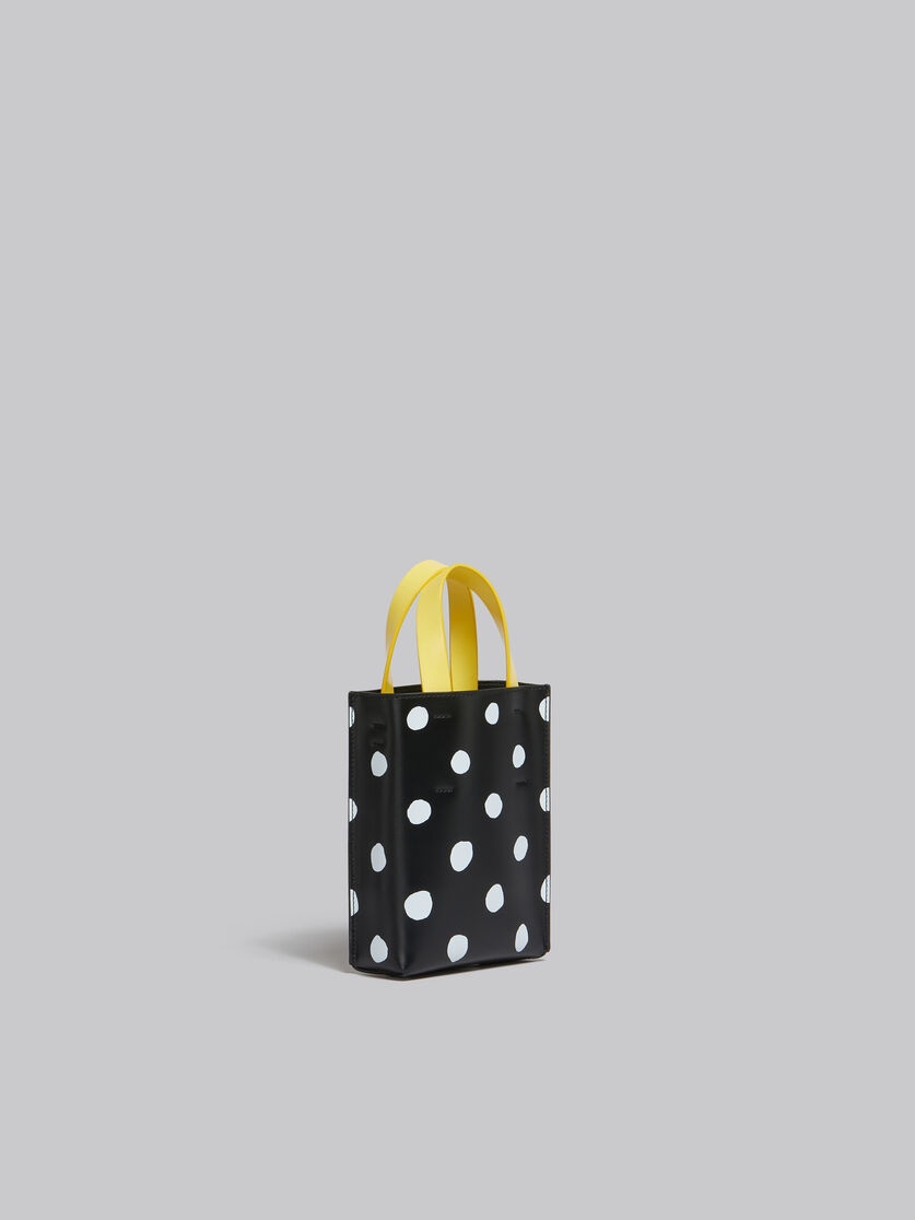 BLACK AND WHITE POLKA-DOT LEATHER MUSEO NANO BAG - 5