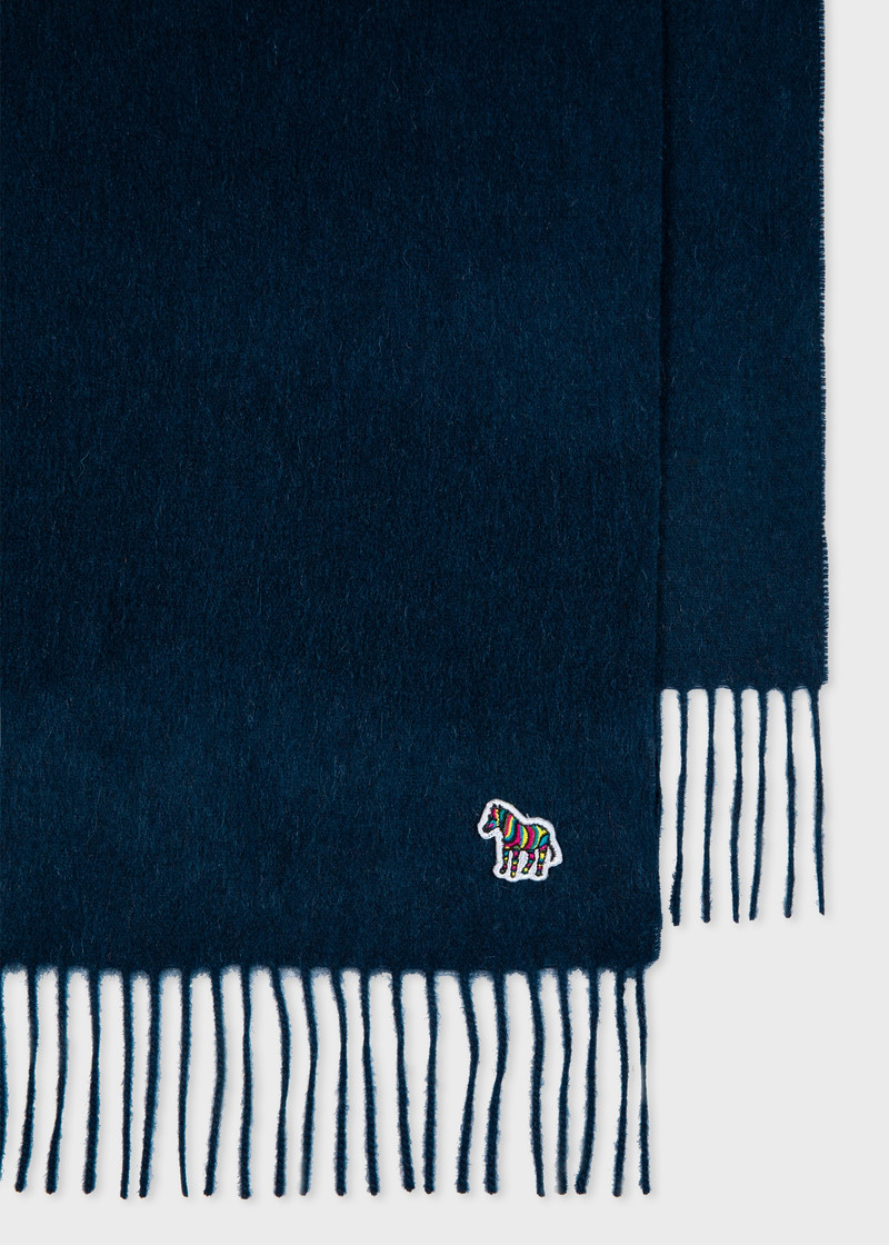 Paul Smith Navy Lambswool Zebra Scarf outlook
