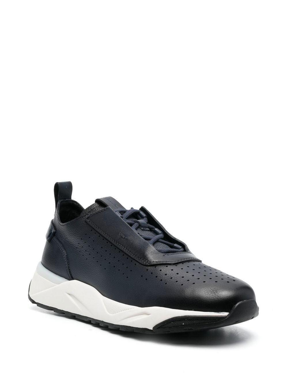 low-top leather sneakers - 2