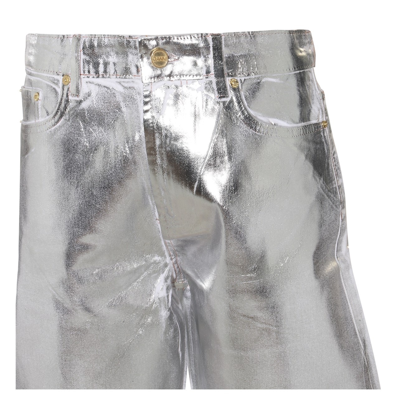 silver cotton jeans - 3