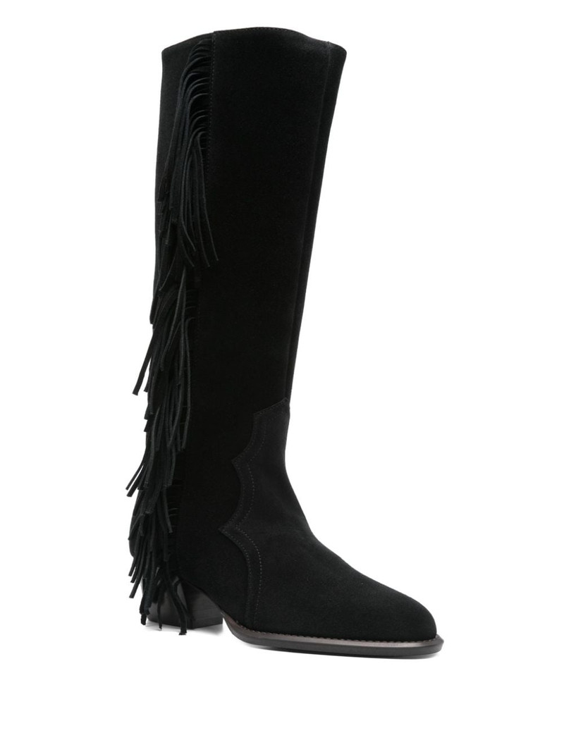 maje 50mm fringed suede cowboy boots outlook