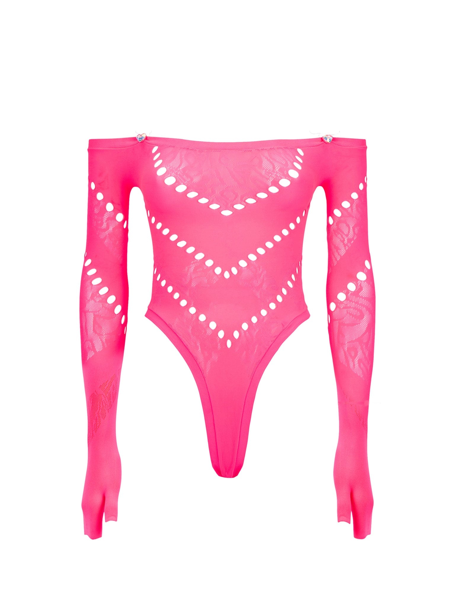 PEARL BODYSUIT SHOCKING PINK - 3