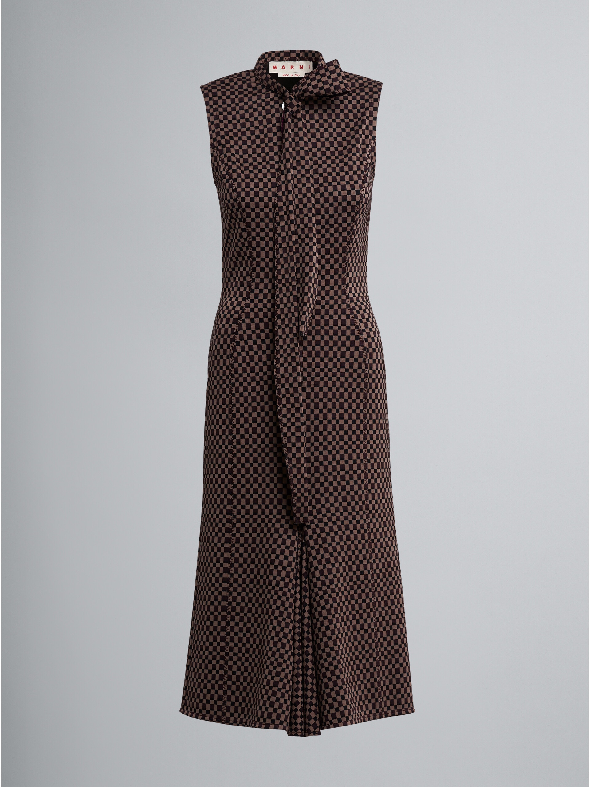 CHECK JACQUARD JERSEY DRESS - 1