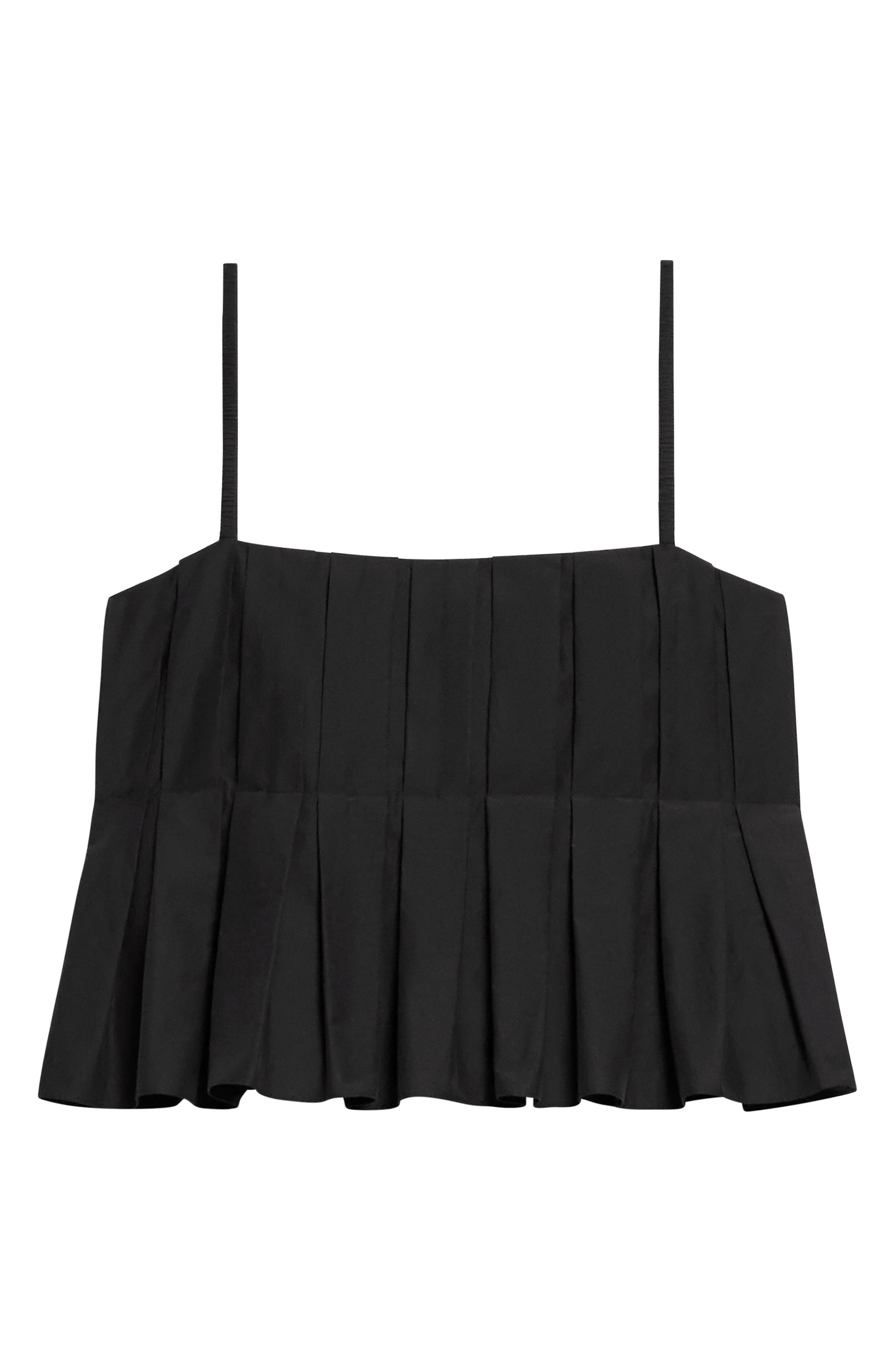 Theory Box Pleat Babydoll Camisole in Black at Nordstrom - 5