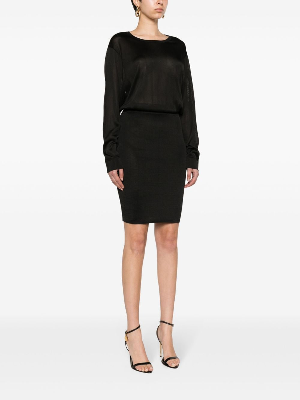 Saint Laurent Women Open-Back Knitted Dress - 3