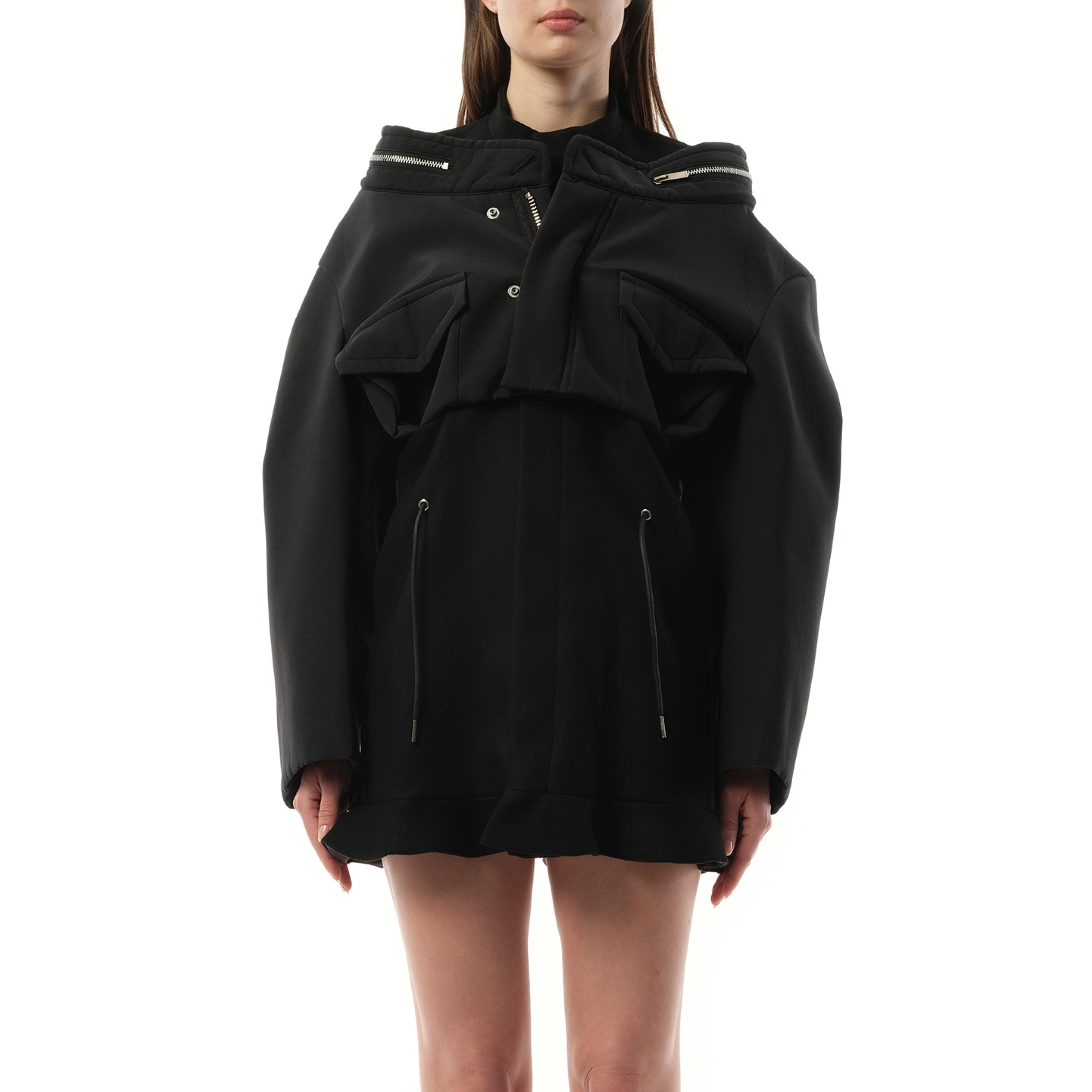 sacai 国内買付 Grosgrain x Quilted Satin Dress Sacai Pleated poplin and satin midi dress Sacai