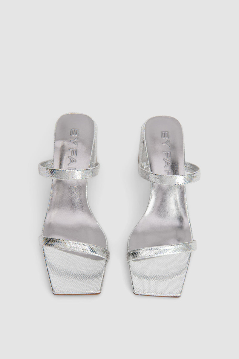 Tanya Silver Disco Leather Slip-On Mule 4