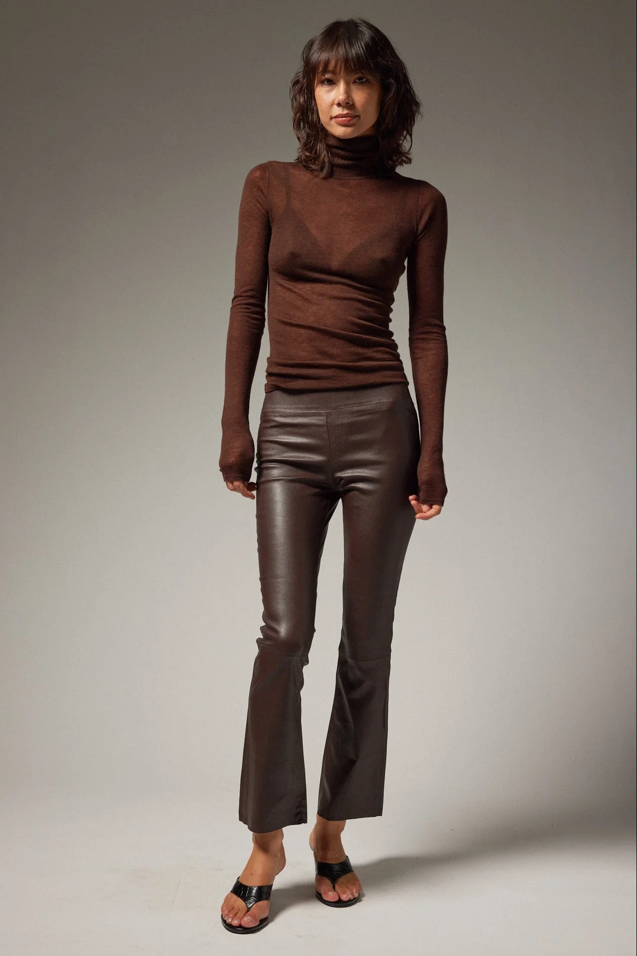 JACKIE LEATHER ANKLE FLARE - 1