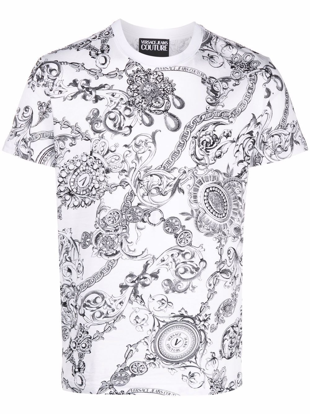 baroque-print short-sleeved T-shirt - 1