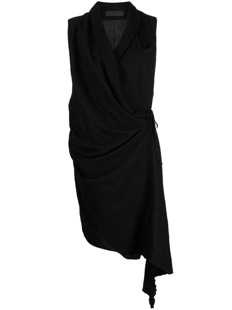 draped sleeveless wool vest 1