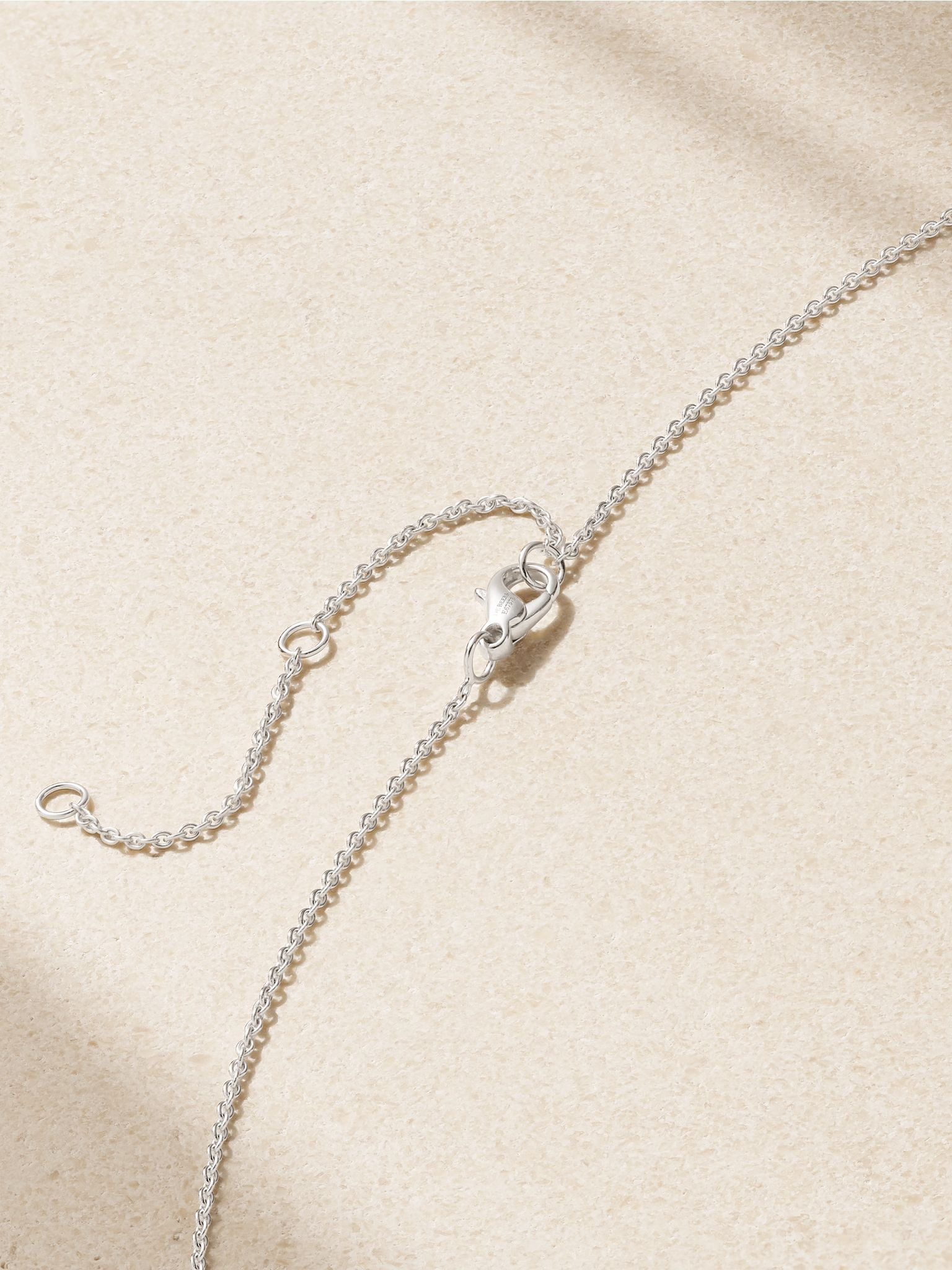 Aura 18-karat white gold diamond necklace Silver - 3