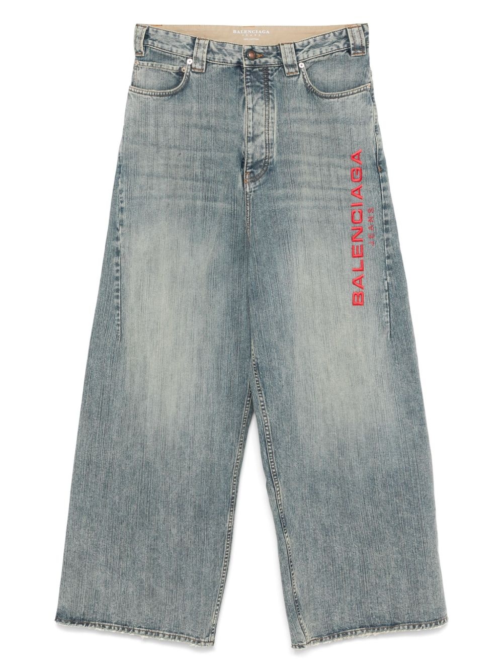 logo-embroidered jeans - 1