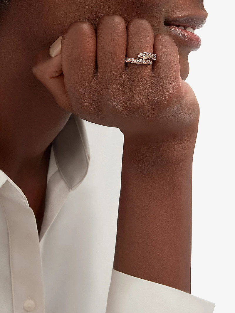 BVLGARI Serpenti Viper 18ct rose-gold and 0.73ct brilliant-cut diamond ring outlook