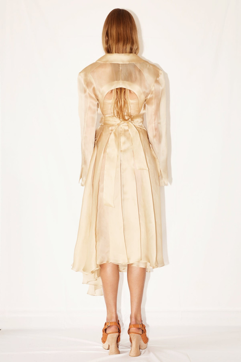 FITTED ORGANDY JACKET WITH BACK CUTOUT BEIGE 5