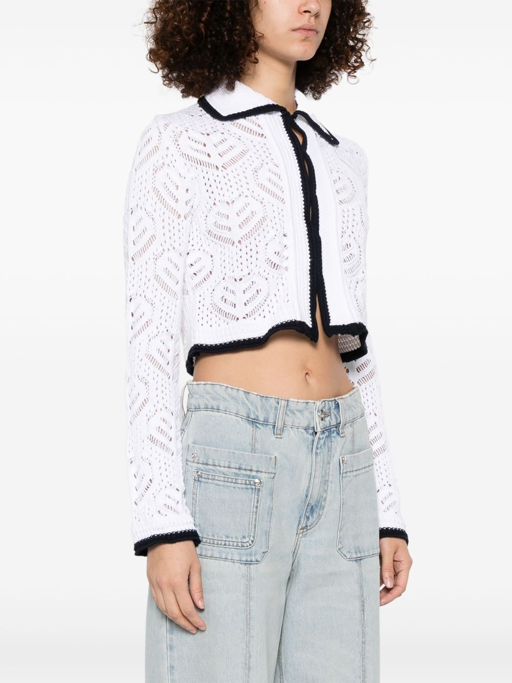 open-knit cardigan - 3