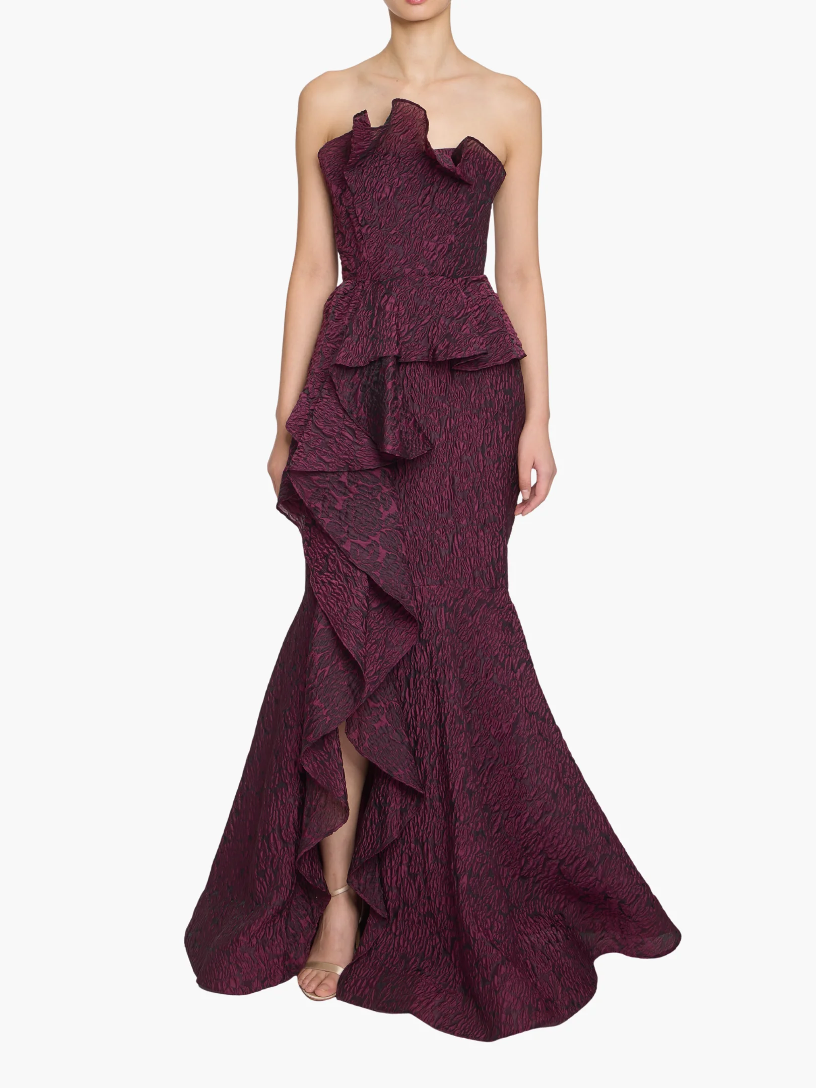 STRAPLESS CLOQUE GOWN - 1