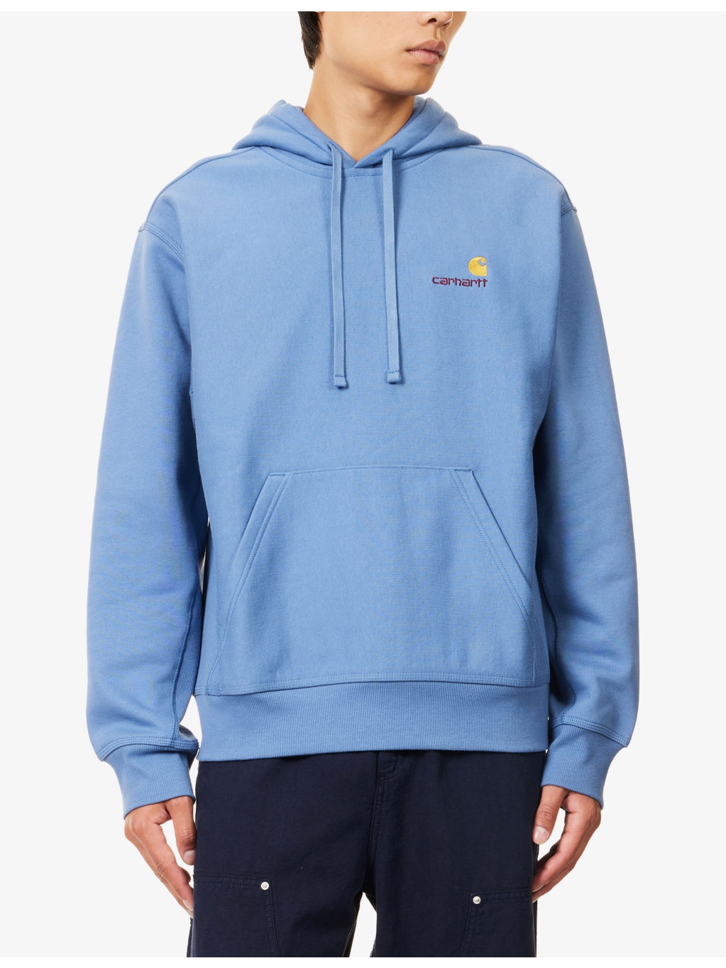 American Script Logo-Embroidered Cotton Hoody - 3