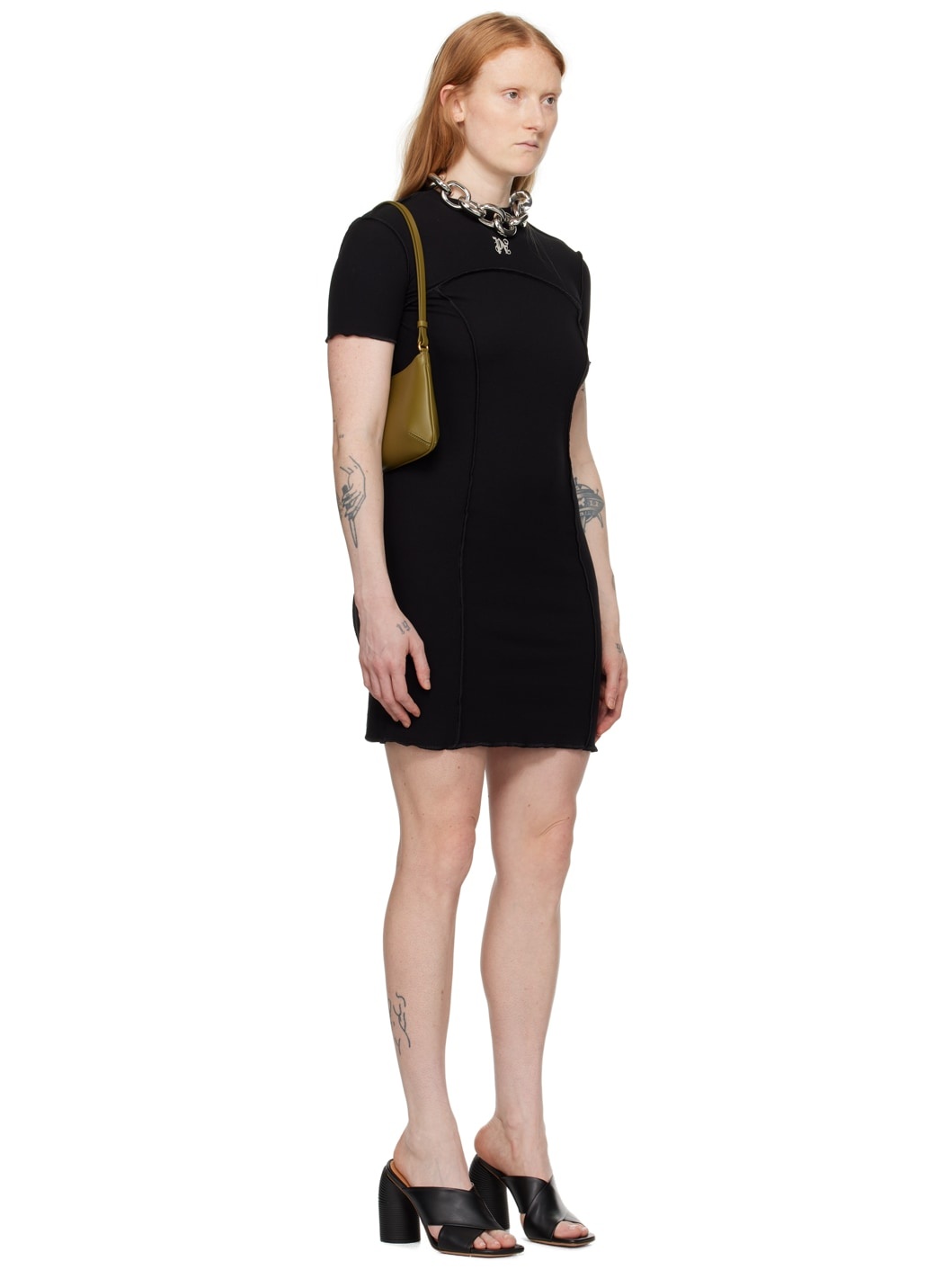 Black Pinched Minidress - 2