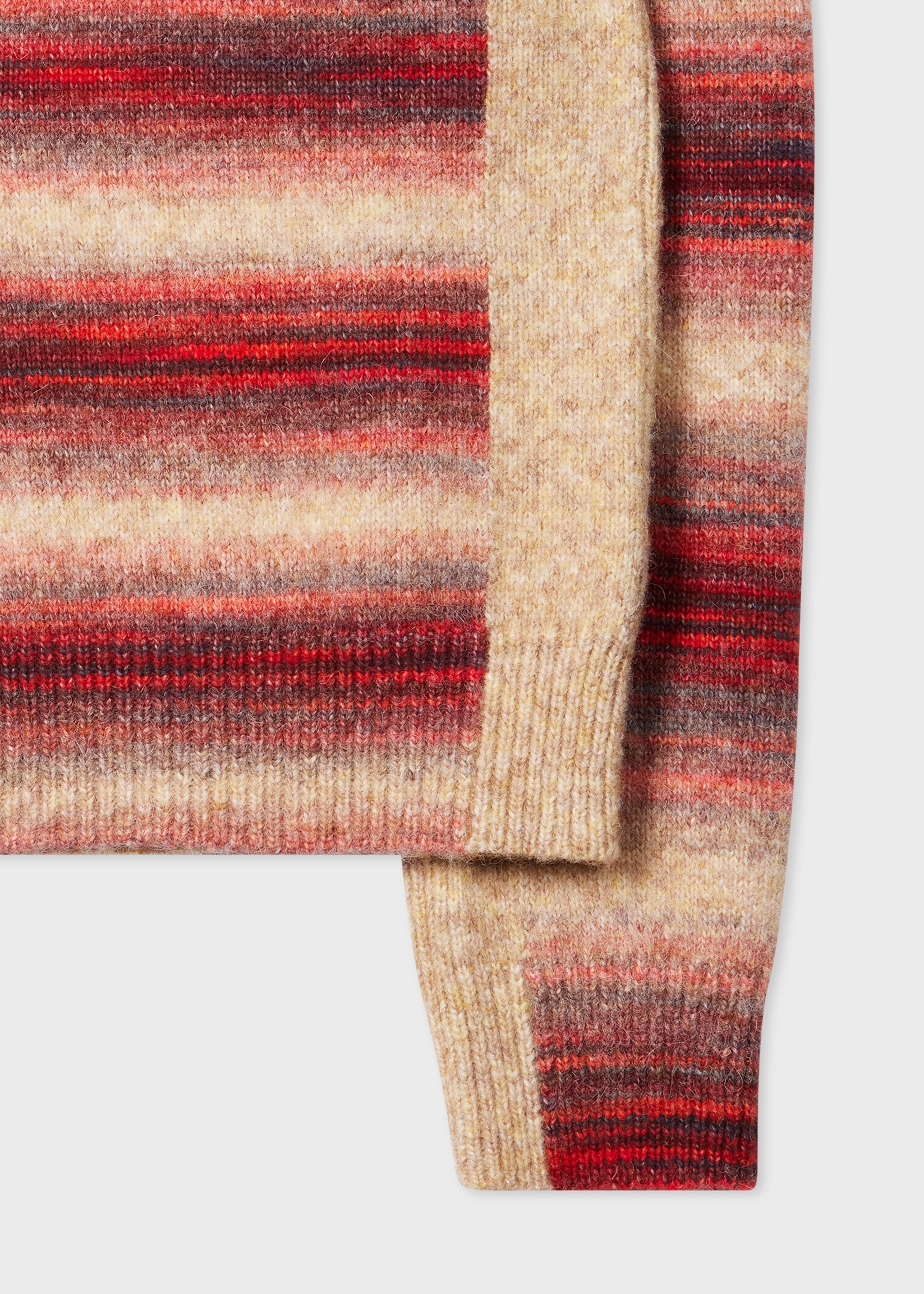 Red Wool and Alpaca-Blend Ombre Stripe Sweater - 2