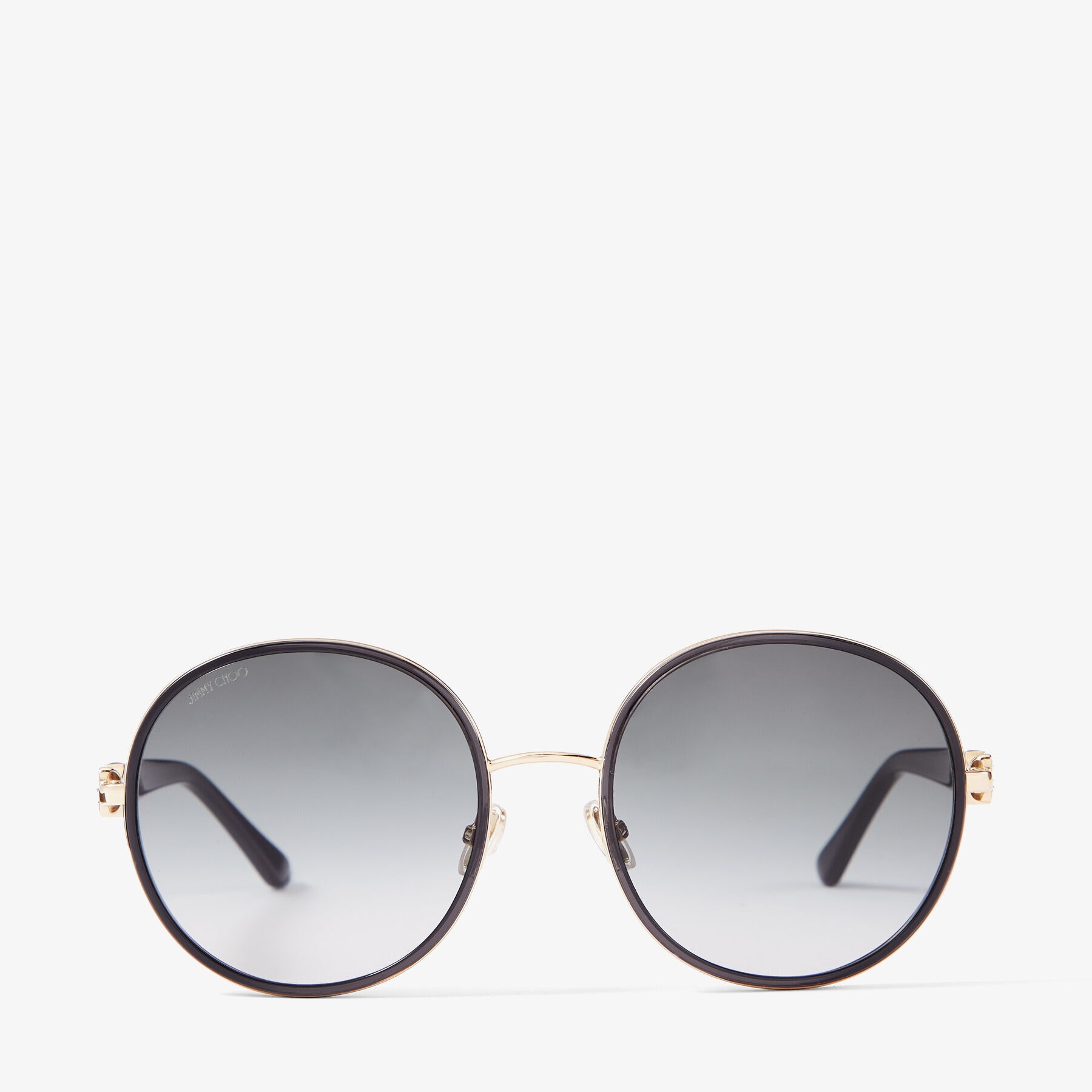 Pam
Black and Rose Gold Round-Frame Sunglasses with Swarovski Crystals - 1
