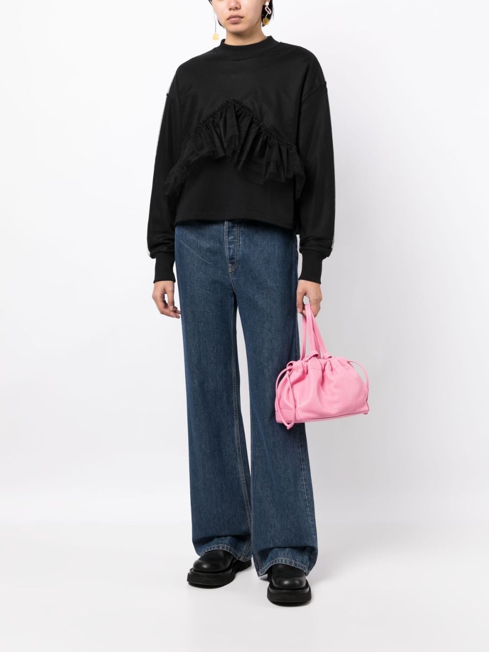 ruffled cotton sweatshirt - 2