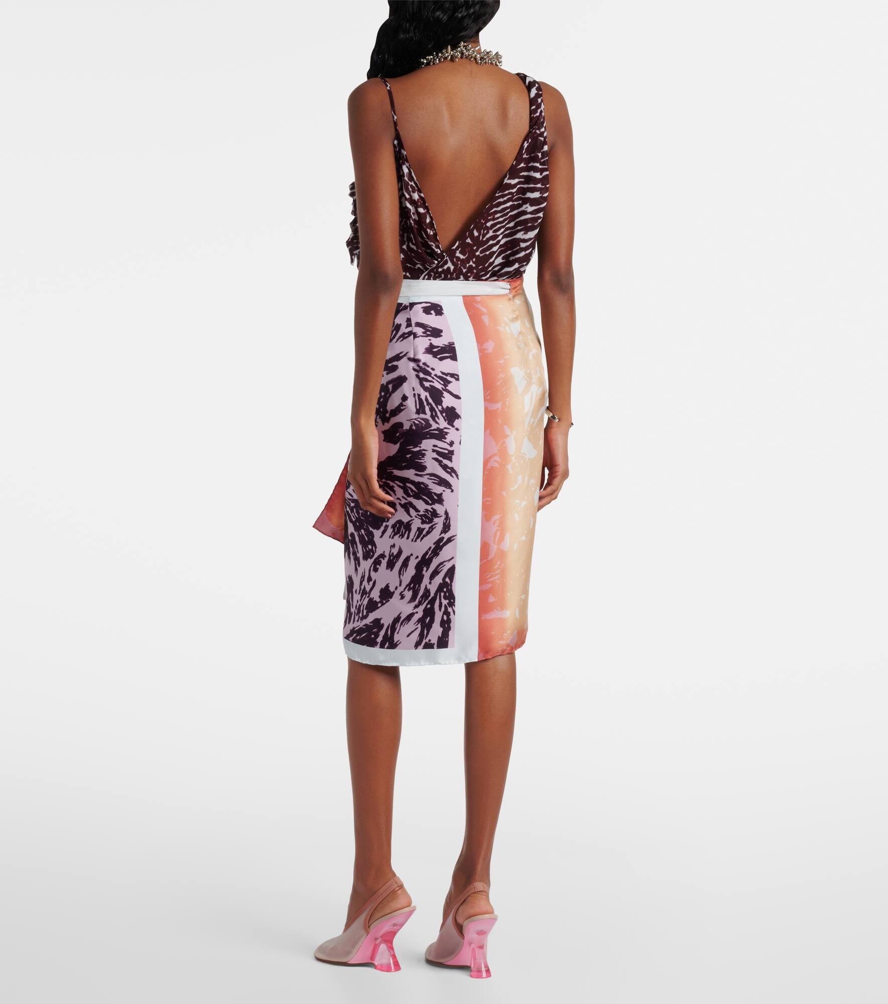 Printed silk wrap skirt - 3