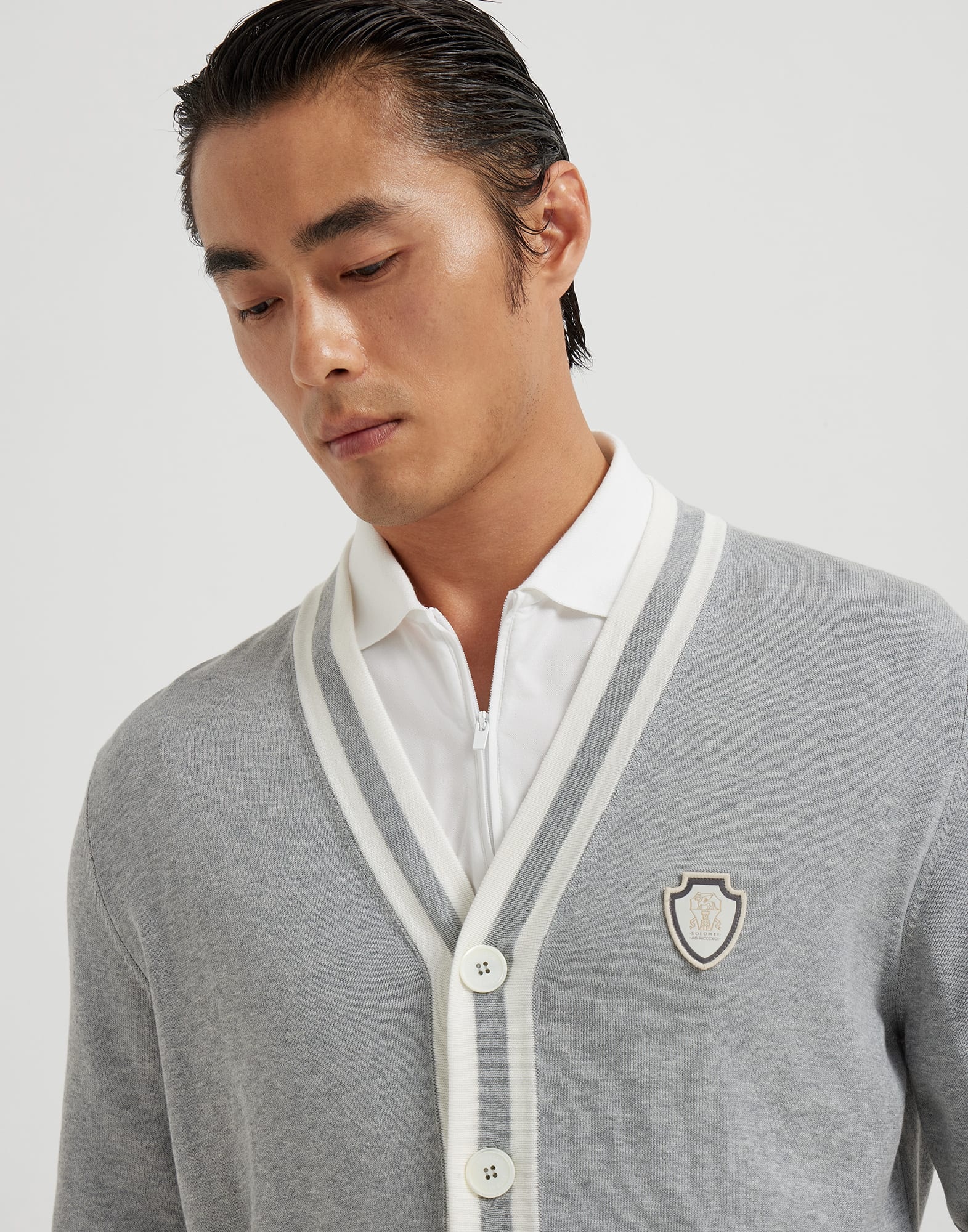 Cotton cardigan with logo - 3