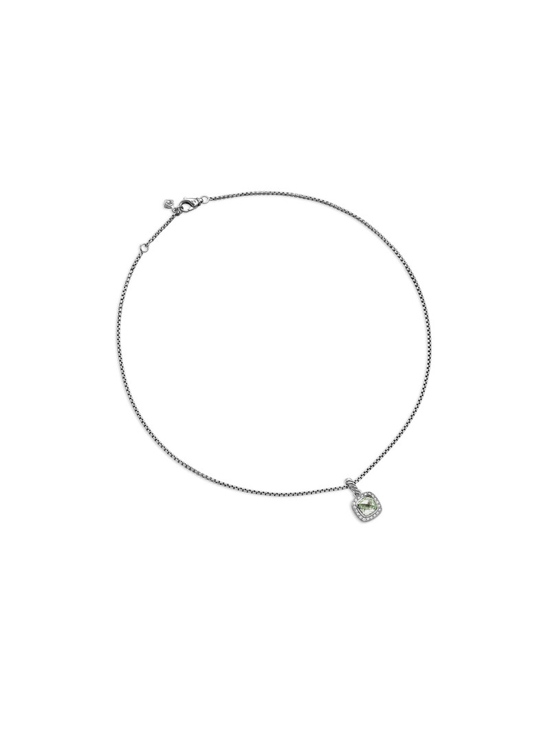 Women's Petite Albion Pendant Necklace in Sterling Silver - Prasiolite 3