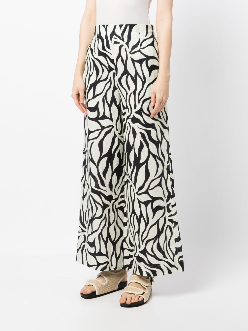 botanical-print palazzo pants - 3