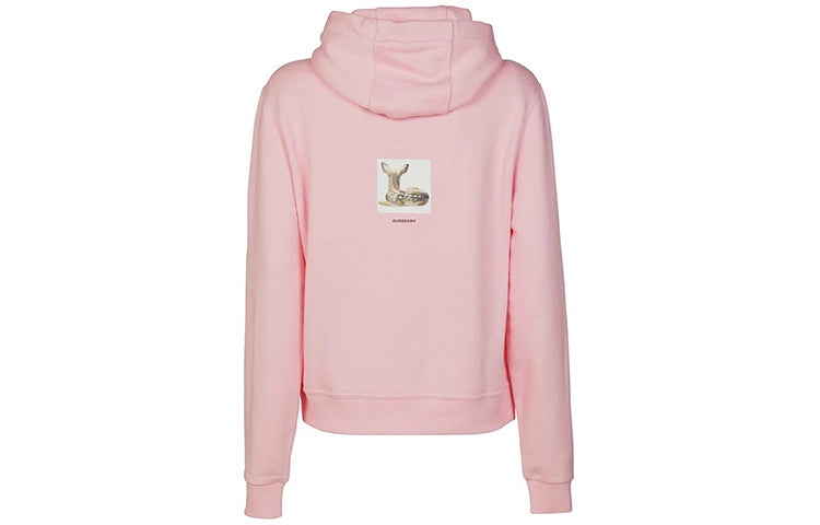 (WMNS) Burberry Deer Print Cotton Hoodie Deer Prints Cotton hooded sweatshirt Pink Red 80246541 - 2