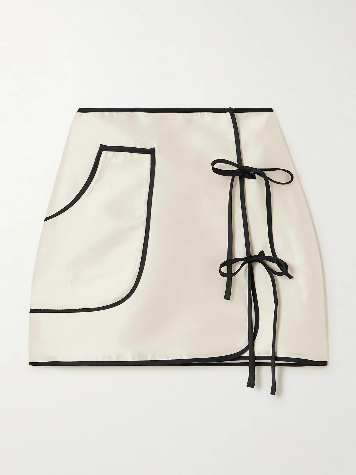 Agnes Wrap-effect Tie-detailed Faille Mini Skirt - 1