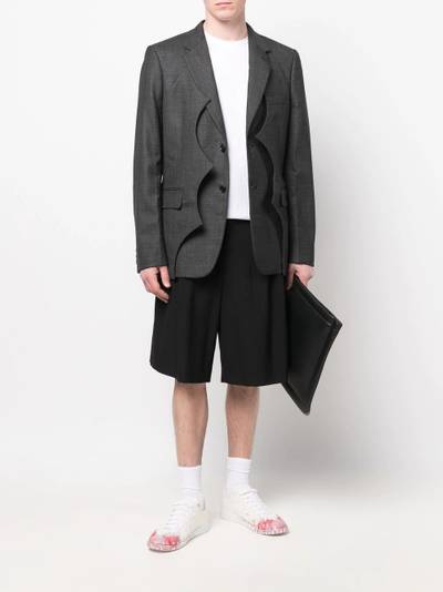 Comme des Garçons Homme Plus layered-design single-breasted blazer outlook