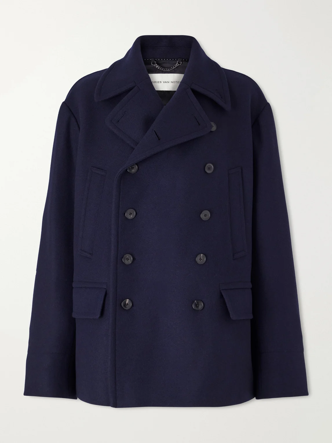 Double-Breasted Wool-Blend Coat - 1